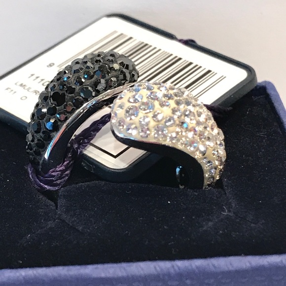 Swarovski Jewelry - Swarovski Ring Louise Black and White Size 6 (52)